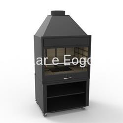 MUEBLE CON RUEDAS PARA BARBACOA BF-90 FM CALEFACCIÓN - Imagen 1